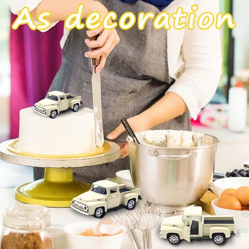 Miniatura 7 de Camión de juguete beige pequeño para niños pequeños de 2, 3, 4, 5, 6, 7, 8 años niños y niñas, coche de juguete de aleación 1:32 para niños pequeños