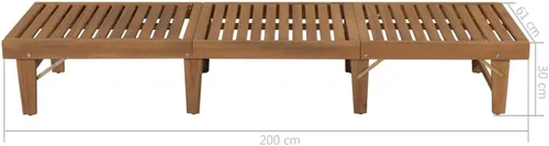 Miniatura 2 de vidaXL Sillón de patio, tumbona para exteriores, tumbona plegable, tumbona para patio trasero, piscina, porche, balcón, madera de acacia maciza