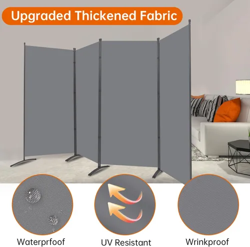 Miniatura 2 de Divisor de habitación de 6 pies de pantallas plegables de privacidad, 4 paneles divisores de habitación con diseño independiente, divisor de pared