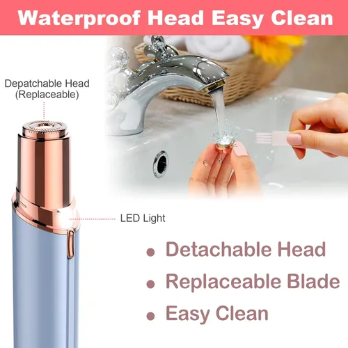 Miniatura 6 de LAIKME Rosarden - Removedor de vello facial, afeitadora para mujeres, recargable por USB, IPX6, impermeable, para labios, cuerpo, brazos, bigotes