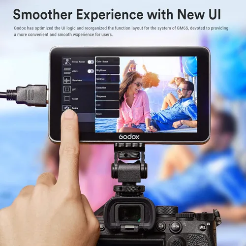 Miniatura 7 de Godox GM6S - Monitor de cámara de 5.5 pulgadas, monitor de video 4K HDMI ultra brillante, pantalla táctil IPS de 1920 x 1080, entrada y salida 3D