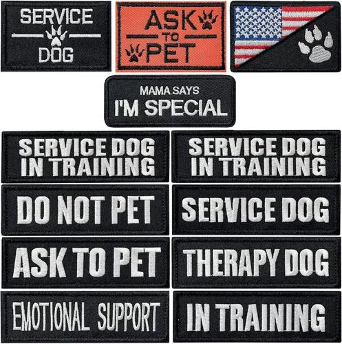 Miniatura 7 de 10 Piezas de Emblema de Servicio para Perros K9 "Por Favor No Me Acaricien" en Entrenamiento Sin Tocar Insignia Completa Bordada para Arnés