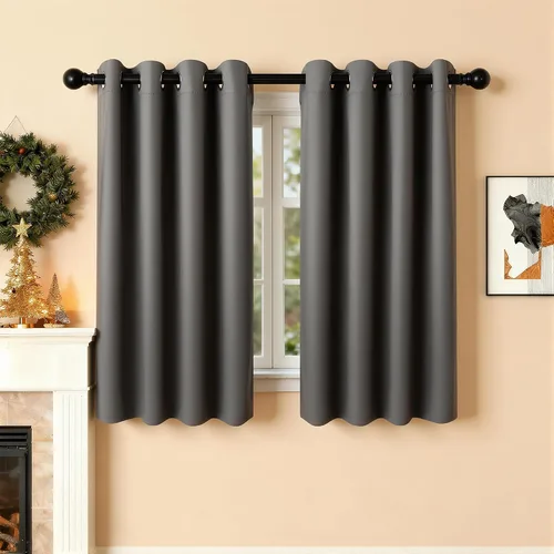 Miniatura 95 de Cortinas de oscurecimiento de habitación de 45 pulgadas de largo para dormitorio y sala de estar, cortinas térmicas aislantes con ojales