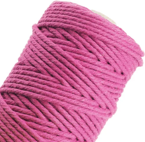 Miniatura 3 de HAPYLY - Cuerda de algodón natural para macramé, de 0.118 pulgadas x 109 yardas, cuerda de algodón de colores para manualidades, tejer, colgar