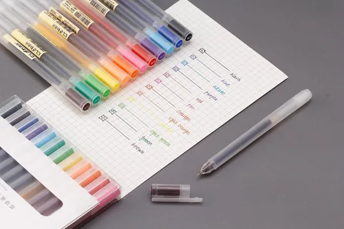 Miniatura 5 de Bolígrafos de colores para tomar notas, bolígrafos de gel de punta ultrafina de 0.015 in, 12 bolígrafos multicolor para diario, escritura, dibujo