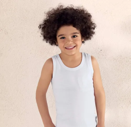 Miniatura 2 de Brix Camiseta sin mangas para niños sin etiquetas 100 algodón súper suave paquete de 4 novedades Blanco