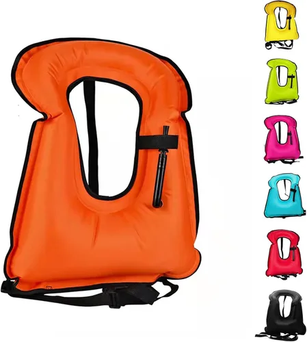 Miniatura 5 de Chaleco de natación para adultos, chalecos inflables de flotabilidad, chaleco de esnórquel portátil para buceo, surf, natación, deportes acuáticos