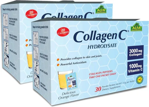 Miniatura 5 de ALFA VITAMINS Suplemento en polvo de hidrolizado de péptidos de colágeno C, vitamina C 1000 mg, colágeno hidrolizado sin gluten para piel, cabello