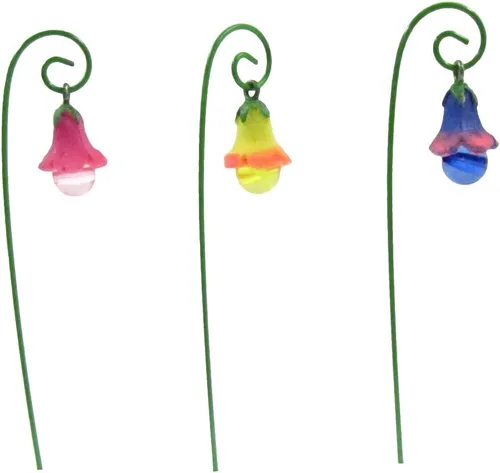 Miniatura 2 de Treasure Gurus - Juego de 3 piezas en miniatura que brilla en la oscuridad, juego de soporte de selección de flores para jardín de hadas, accesorio