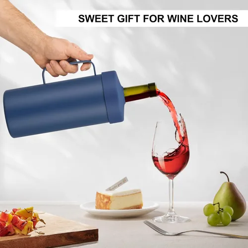 Miniatura 6 de MAXSO Vaso enfriador de vino de 42 onzas, regalo para los amantes del vino, cubo aislado al vacío de acero inoxidable 2 en 1, taza portátil