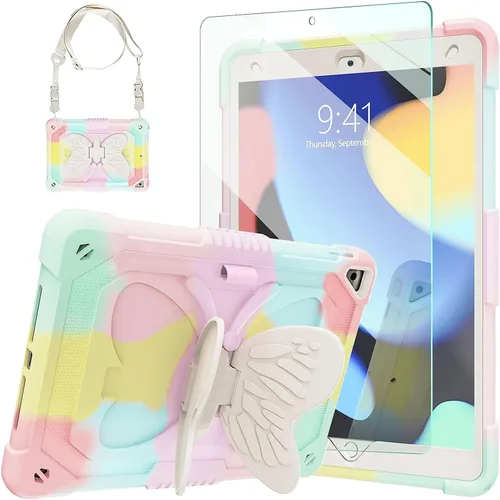 Miniatura 13 de Ambison Funda para iPad de 9ª/8ª/7ª Generación de 10.2 pulgadas con Protector de Pantalla de Vidrio, Cubierta Protectora Resistente a Prueba