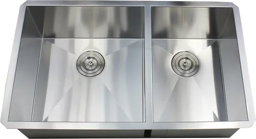 Miniatura 2 de Fregadero de cocina contemporáneo de acero inoxidable de calibre 16, duradero, con doble tazón, con colador de cesta extraíble (32 pulgadas, 60/40)