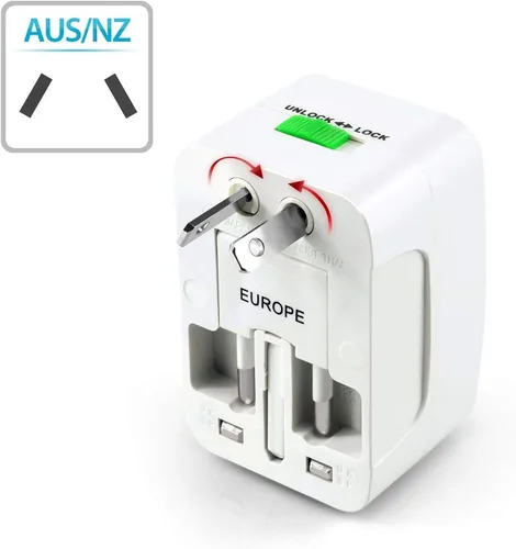 Miniatura 7 de Convertidor de adaptador de corriente universal portátil en todo el mundo, todo en uno, cargador de pared de viaje internacional fuera del país