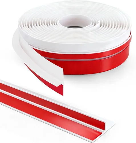 TAROSE Tapón de puerta en forma de T de 20 pies, cinta de sellado de silicona para puertas y ventanas, color blanco, 2 pulgadas de ancho (1.969 in)
