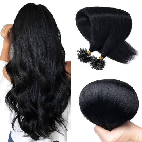 Miniatura 39 de SEGO Extensiones de cabello humano con micro cuentas, extensiones de cabello humano con micro bucle, lacio, natural, fusión fría, 1.76 oz/paquete