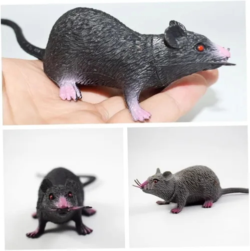 2 piezas de juguete realista de ratones de ratón, accesorios de broma de Halloween, juguete espeluznante para decoración de Halloween
