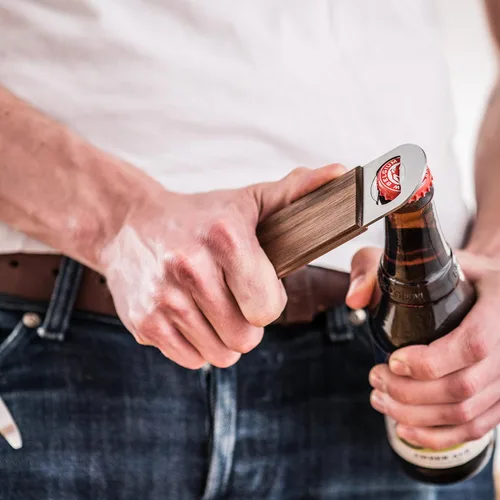 Miniatura 7 de Dropcatch Abrebotellas de hoja de barra de mano, abridor de botellas con tapa de cerveza plana, barman duradero o herramienta para el hogar, acero
