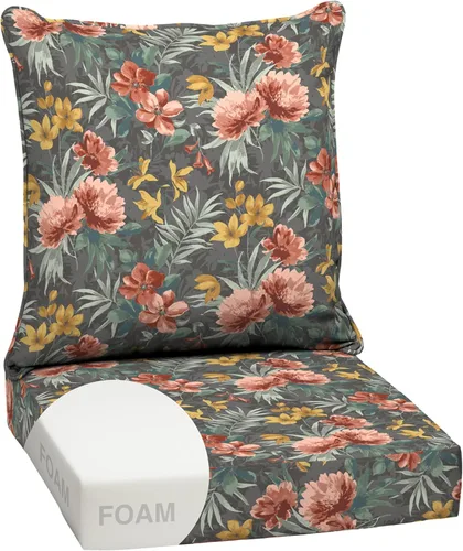 Miniatura 79 de Arden Outdoor Deep Seat Cushion Set, 24 x 24 pulgadas, Cojín para patio resistente al clima, a la lluvia y a la decoloración para silla, sofá y sofá