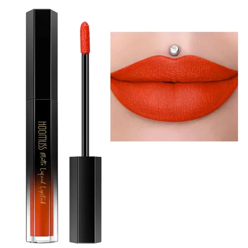 Miniatura 10 de Lápiz labial rojo de larga duración, pintalabios líquido mate para mujeres sin transferencia, a prueba de manchas, suave y fácil de aplicar