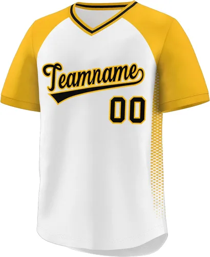 Miniatura 41 de Camiseta de béisbol personalizada con cuello en V para hombres, mujeres y jóvenes, camisetas de béisbol personalizadas con costuras o estampadas
