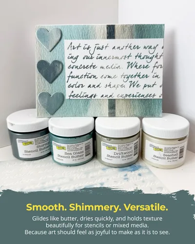 Miniatura 3 de The Crafter's Workshop Stencil Butter - Juego de Pintura Acrílica Beach House - Pasta de Textura Metálica Boutique para Arte, Lienzo, Diarios