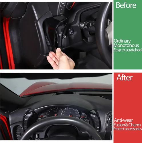 Miniatura 2 de Cubierta de botón para salpicadero compatible con Chevy Corvette C6 2005-2013, bisel del velocímetro, accesorios interiores del marco