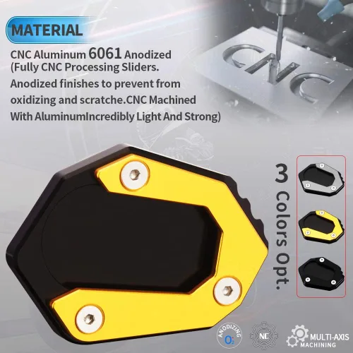 Miniatura 3 de Soporte lateral para motocicleta Soporte Soporte Soporte Pad Compatible con BMW F750GS 2018-2023 Soporte de placa de pie Ampliadora F750 GS F Negro