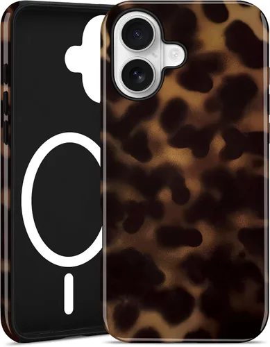 Miniatura 48 de Jusy Compatible con MagSafe Brown Tortoise Shell Print Phone Case para iPhone 7/8/SE, funda protectora magnética de lujo de TPU suave