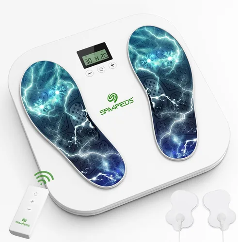 SPA4PIEDS Estimulador nervioso eléctrico transcutáneo, masajeador de pies para neuropatía, TENS EMS para aliviar el dolor, 10 modos y 20 niveles con