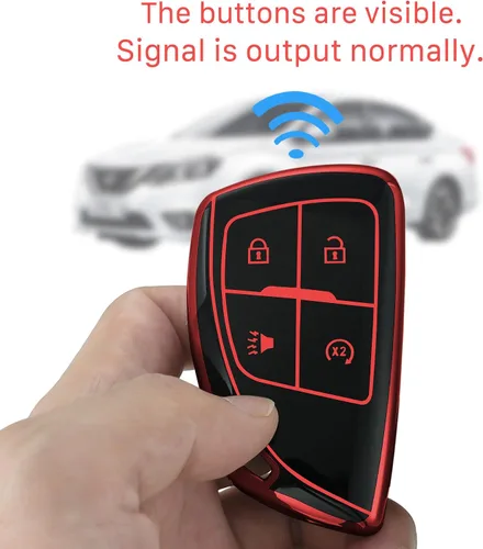 Miniatura 6 de Funda para llavero compatible con Chevrolet GMC 2024 2025 Canyon Sierra Colorado Equinox Silverado Remote Smart Key, funda protectora de TPU (negro)