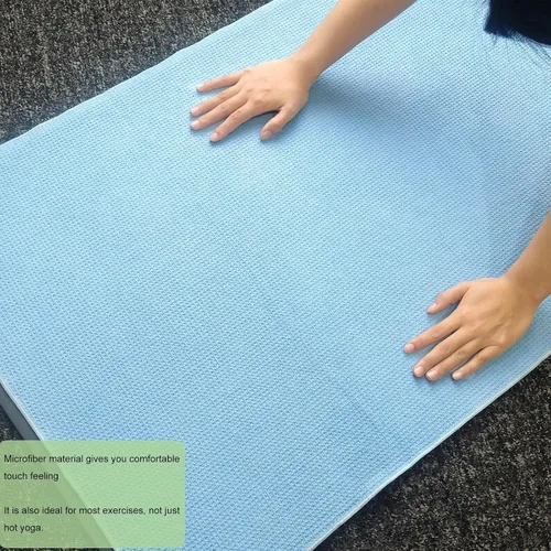 Miniatura 6 de Toalla antideslizante para yoga caliente, con una toalla para sudor, agarre antideslizante, diminutos puntos de agarre de silicona, fibra de gofre
