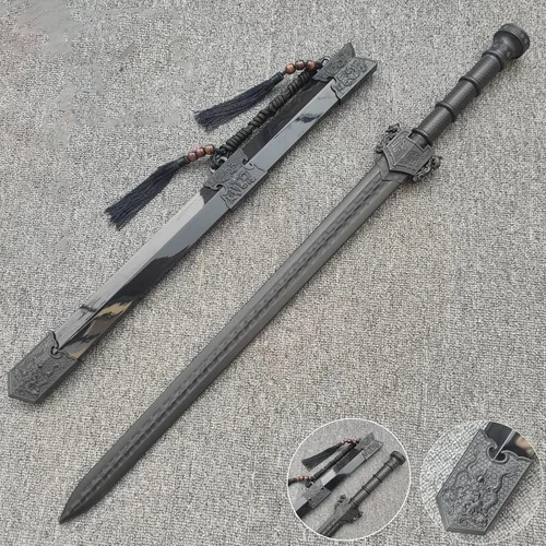 Miniatura 7 de High Strength Polypropylen Plastic Sword Ancient Style Embroidery Spring Sword with Sheath for Practice and Training