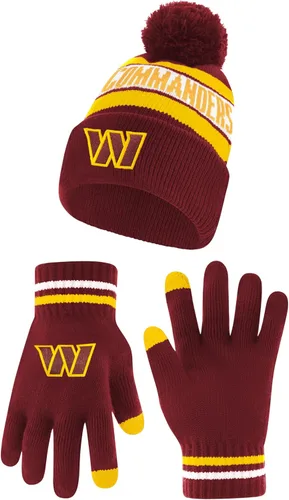 Miniatura 11 de Ultra Game Adults NFL Official Super Soft Winter Beanie Knit Hat With Warm Touch Screen Gloves Color del equipo 2