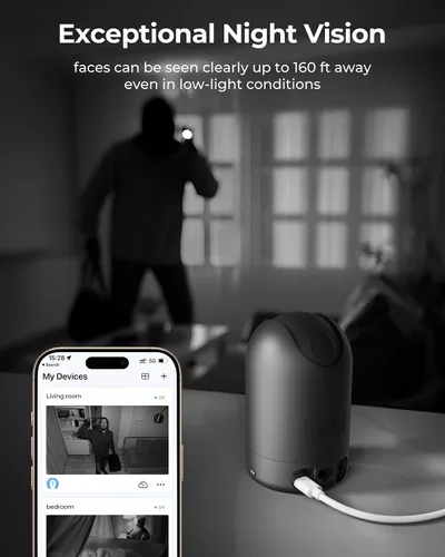 Miniatura 5 de FOSCAM Cámara de seguridad para el hogar R4S Cámara IP WiFi de 4 MP, monitor inalámbrico para bebé con detección humana AI, detección de sonido