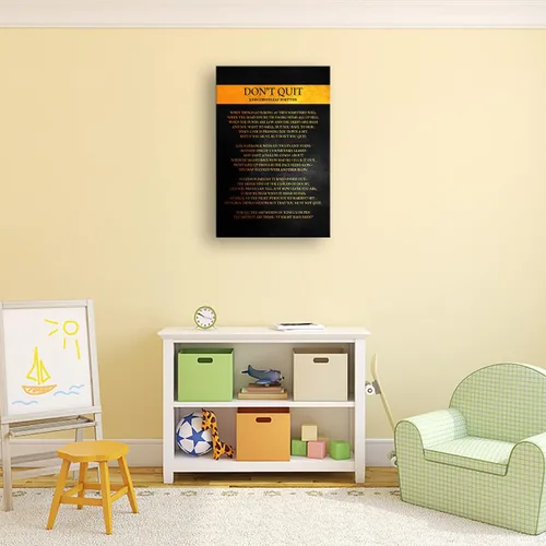 Miniatura 5 de Arte de pared en lienzo enmarcado con poema Don't Quit, póster motivacional, imágenes inspiracionales para sala de estar, regalo de poesía enmarcado