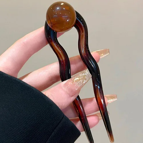 Miniatura 5 de Pinzas para el pelo francés en forma de U, horquillas de pelo francés de perlas para mujer, elegantes pasadores franceses, pasadores de acetato