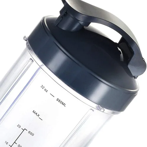 Miniatura 6 de Vasos de repuesto para licuadora Nutribullet de 32 onzas con 2 tapas abatibles para llevar y 2 juntas de goma, compatibles con licuadoras Nutri