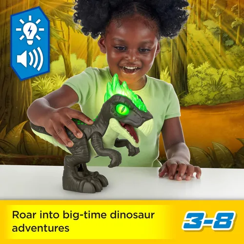 Miniatura 3 de Fisher-Price Imaginext Jurassic World - Juguete de dinosaurio Deluxe Dracorex XL de 10 pulgadas con luces y sonidos para juegos de simulación, niños
