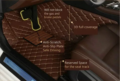 Personaliza las alfombrillas de cuero de protección para todo tipo de clima para automóviles, SUV y camiones según el modelo automotriz (beige)
