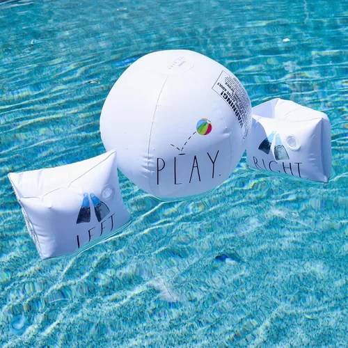 Miniatura 4 de Rae Dunn x CocoNut Float Water Wings & Beach Ball – Alas de agua inflables de tamaño infantil y juguete de agua duradero – Dispositivos de flotación