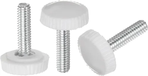 Miniatura 10 de uxcell 20 pomos moleteados de rosca métrica macho M4 x 0.236 in, pomos de sujeción de tornillo de pulgar, mango de plástico con perno roscado
