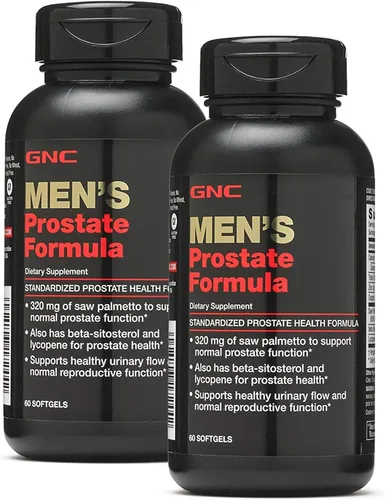 GNC Fórmula de próstata para hombres, paquete doble, 60 cápsulas blandas por botella, soporta la función reproductiva normal