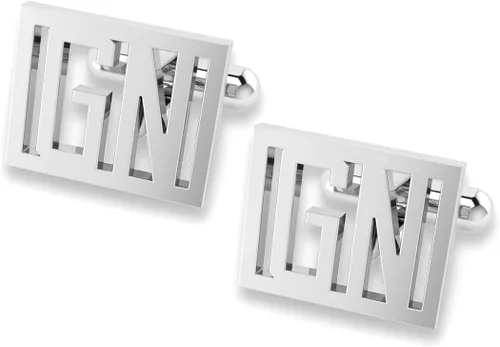 Miniatura 2 de Gemelos geométricos personalizados con nombre inicial para hombre
