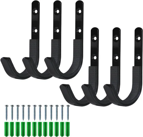 Paquete de 6 ganchos de montaje en pared para rifles, rifles de almacenamiento, rifles, escopetas, arco de tiro con arco con acolchado suave y acero