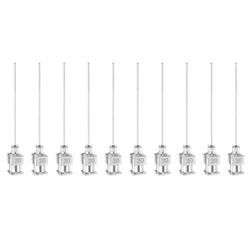 Miniatura 23 de HARFINGTON 10 agujas dispensadoras de acero inoxidable calibre 16, 1 1/2 pulgadas, tubo de aguja de pegamento de metal, puntas romas, Luer Lock