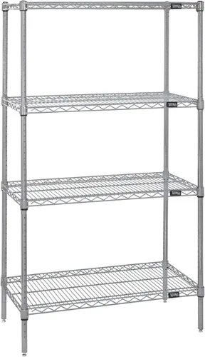 Miniatura 63 de Kit de inicio de 4 estantes de alambre negro 74 pulgadas
