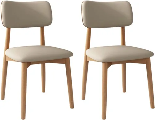 Miniatura 33 de YVYKFZD Solid Wood Dining Chairs, Kitchen Chairs Set with Curved Backrest, Leather Upholstered Dining Room Chair, Armless Living Room Chair, for