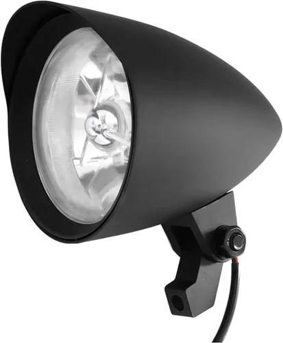 Miniatura 11 de FATECIM Faro delantero de motocicleta de 4.5" con visera de aluminio, lámpara de cabeza cromada tipo bala para Harley Sportster XL, Dyna, Softail