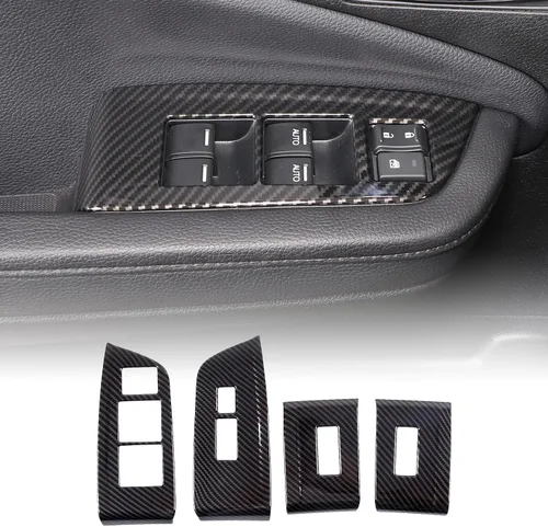 4 piezas Panel de Interruptor de Elevación de Ventana Marco Cubierta Moldura para Honda Pilot 2016-2022/Passport 2019-2023, Material ABS Accesorios