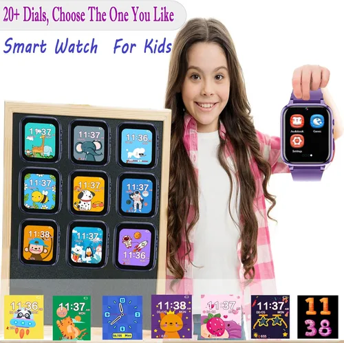 Miniatura 3 de iCHOMKE Reloj inteligente para niños, reloj inteligente para niñas y niños con 26 juegos, grabadora de video y reproductor, calendario podómetro